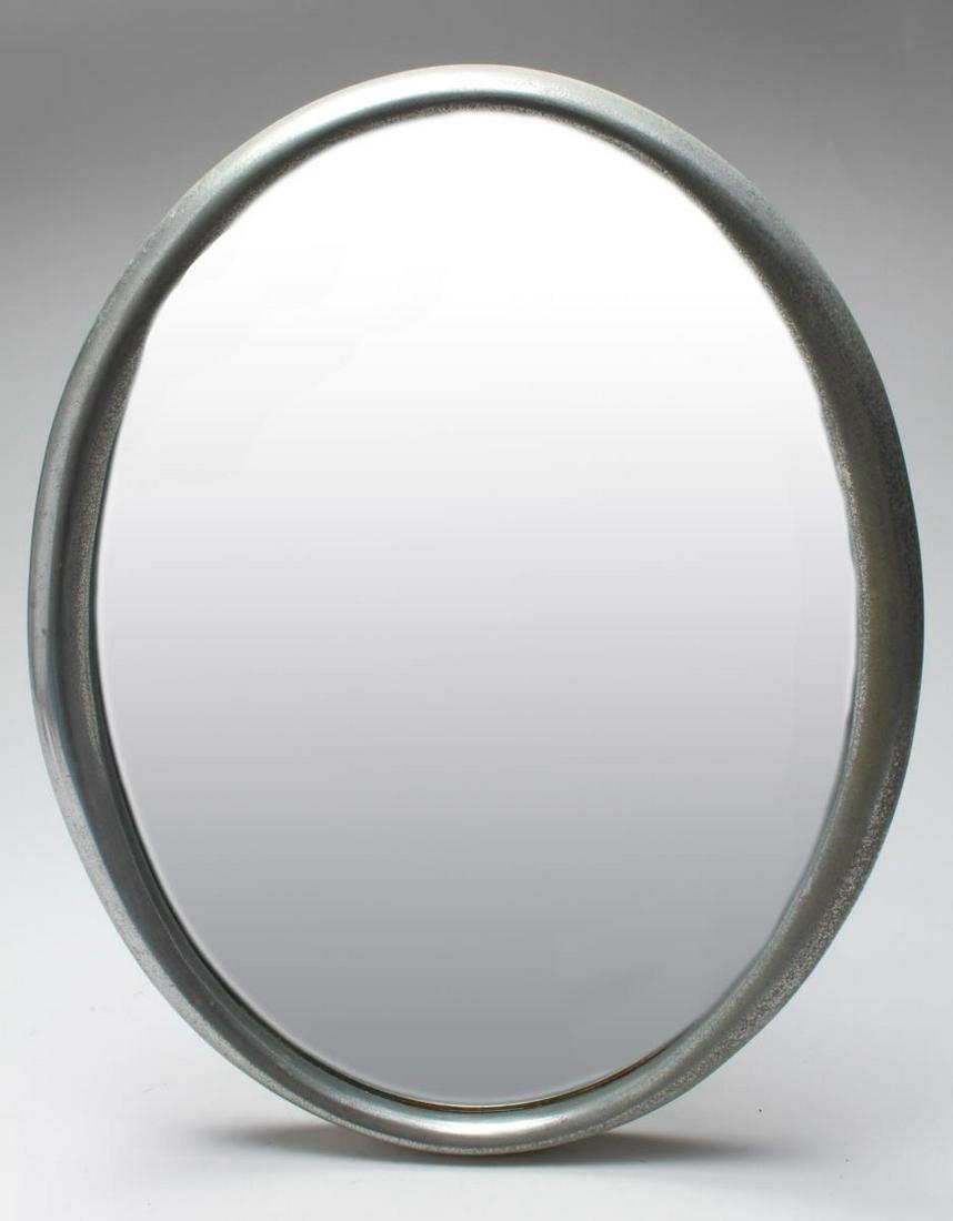 Mid-Century Modern Oval Chrome Hanging Mirror (1 of 3)