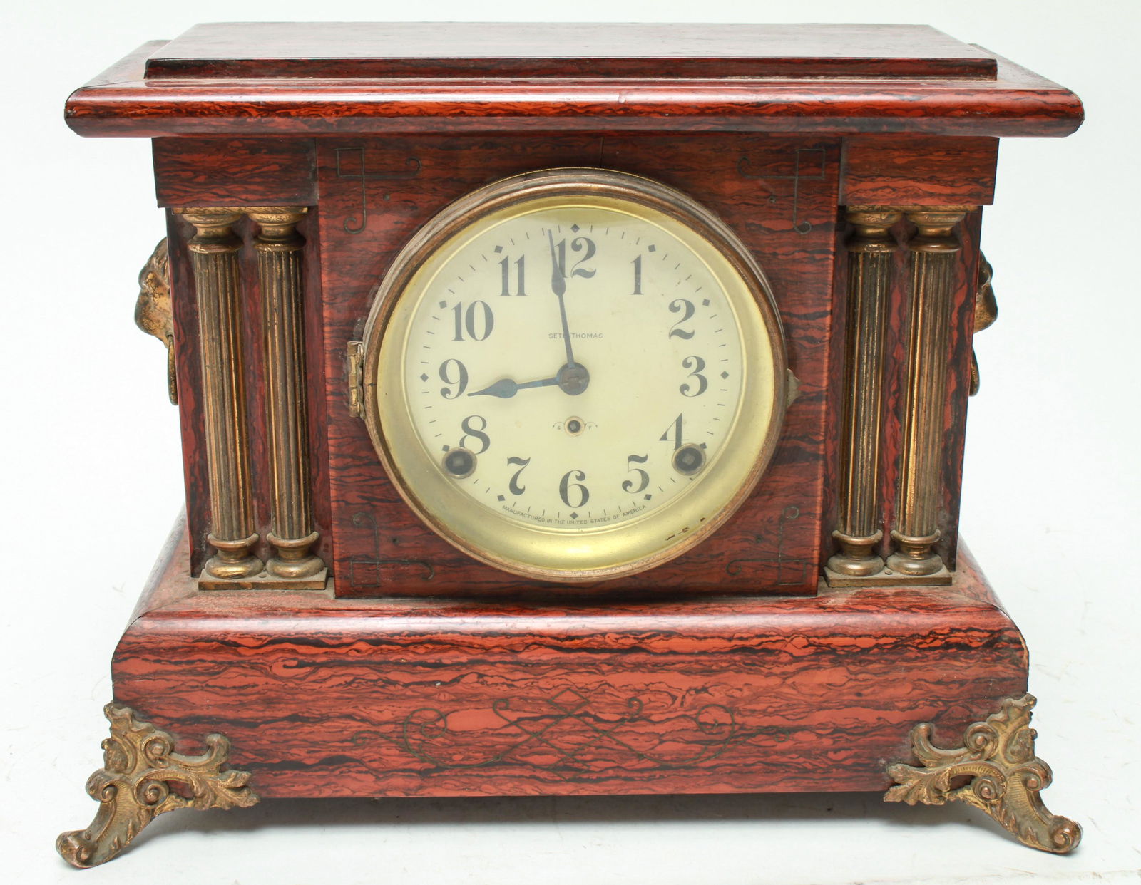 Seth Thomas Adamantine Veneered Mantle Clock (1 of 7)