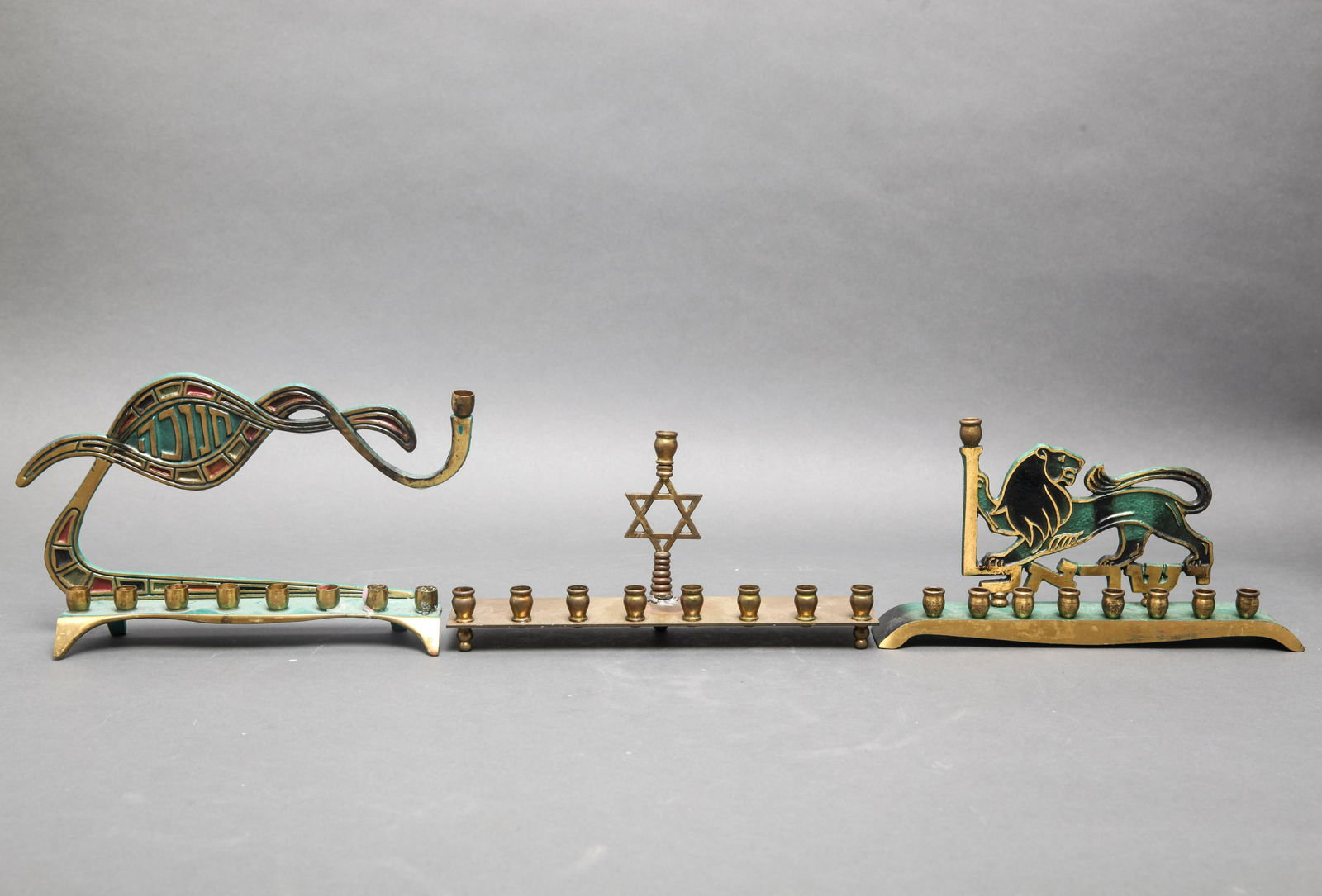 Judaica Vintage Modern Chanukah Menorahs, 3 (1 of 9)