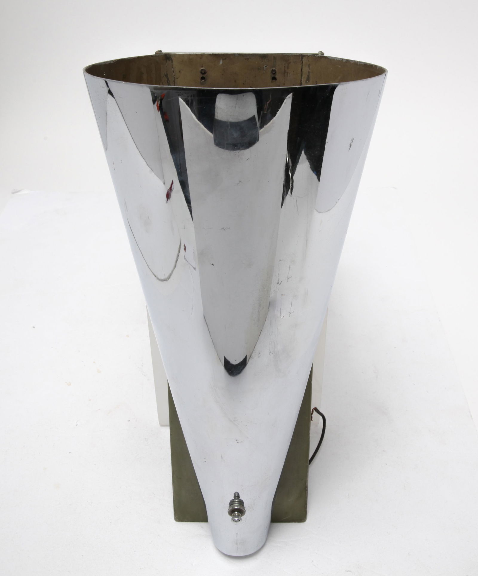 Art Deco Chrome Conical Wall Sconce (1 of 4)