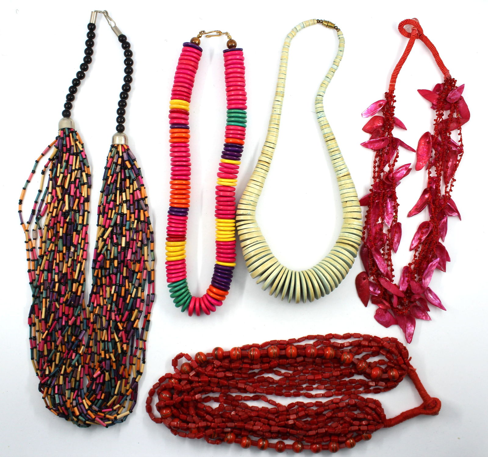 Assorted Dyed Coral & Shells, Wood Necklaces, 5 (1 of 11)