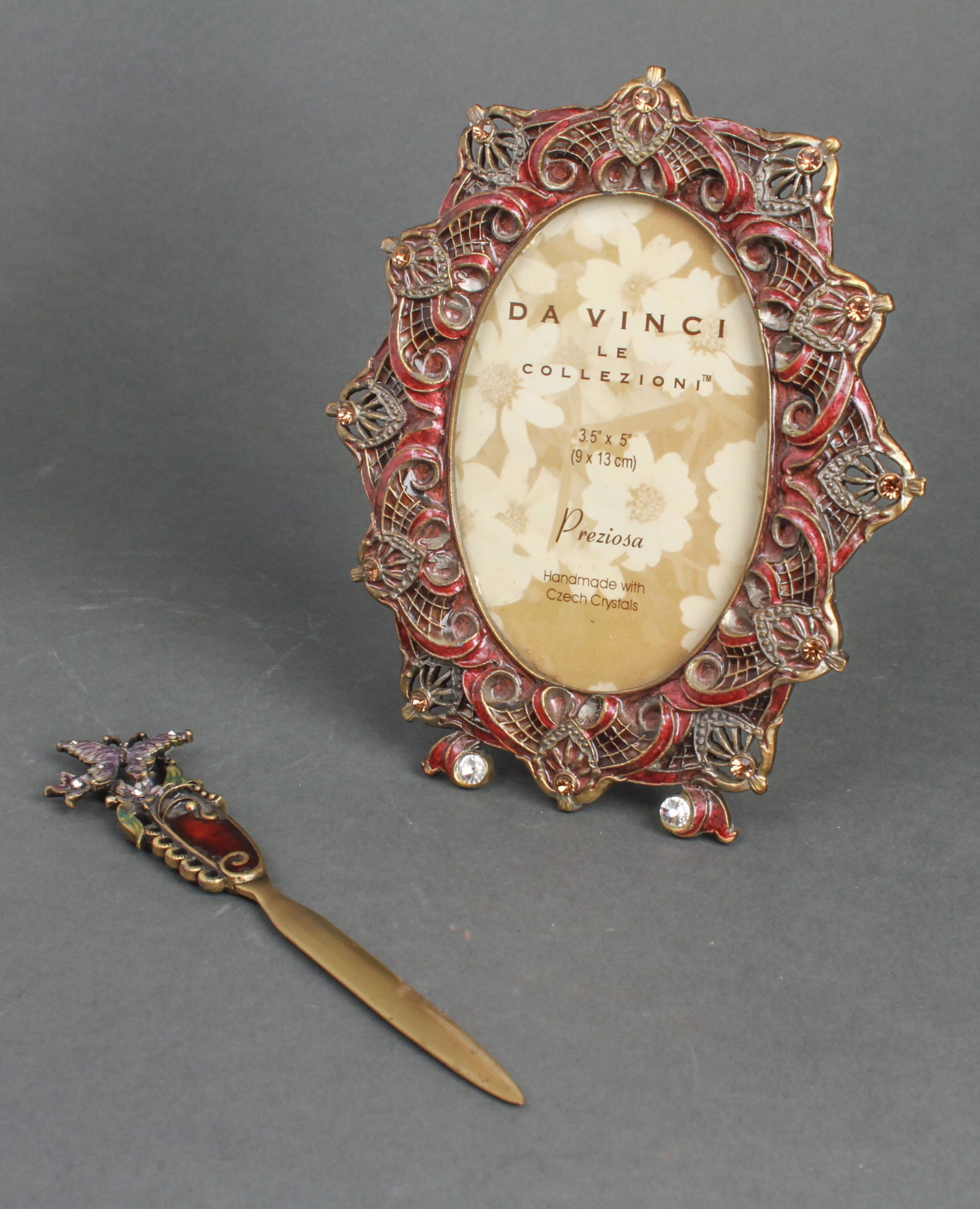 Enameled Metal Picture Frame and Letter Opener (1 of 5)