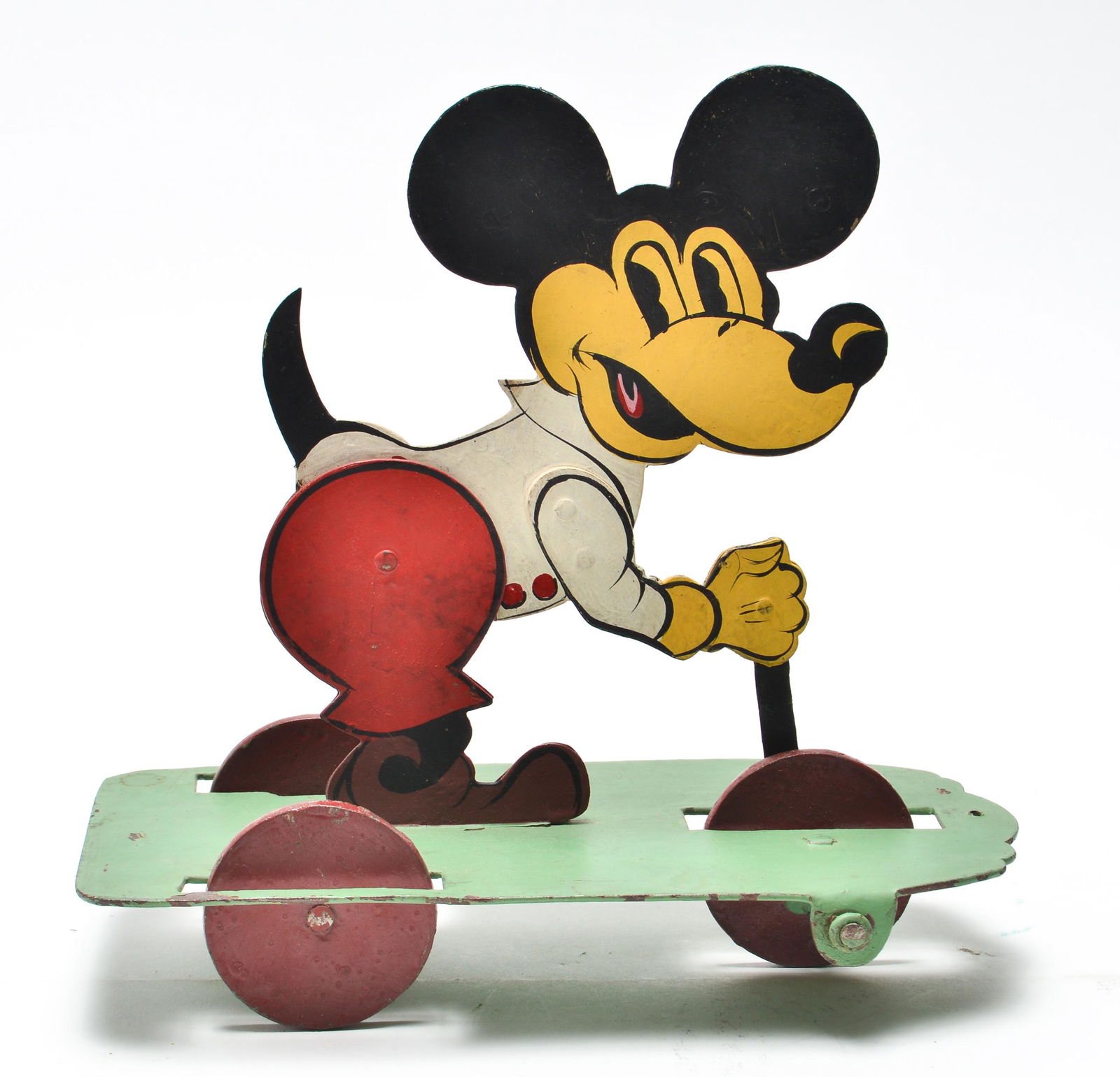 Mickey Mouse Vintage Painted Tin Pull Toy (1 of 4)