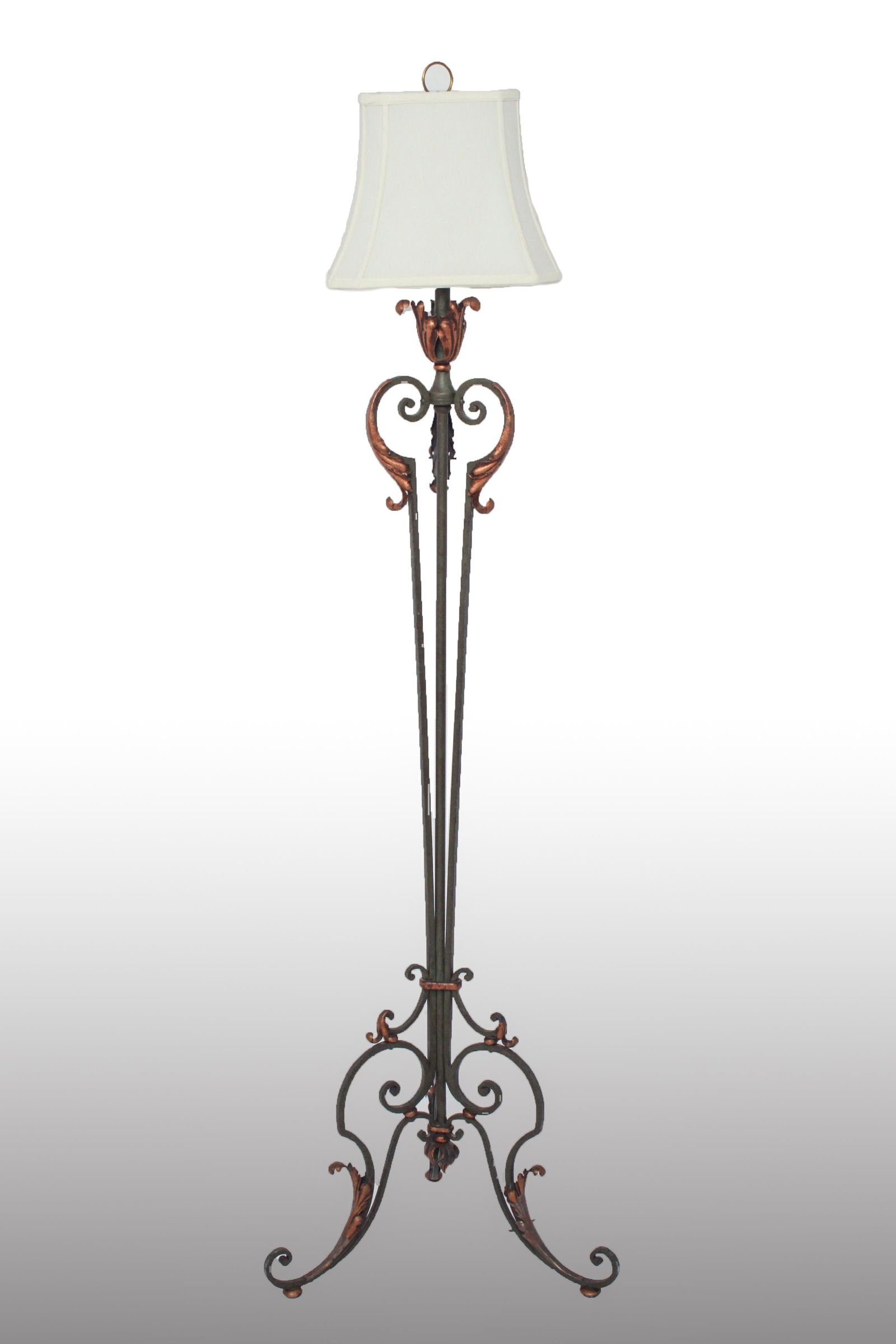 Victorian Manner Cast Metal Floor Lamp w Scrolls (1 of 5)