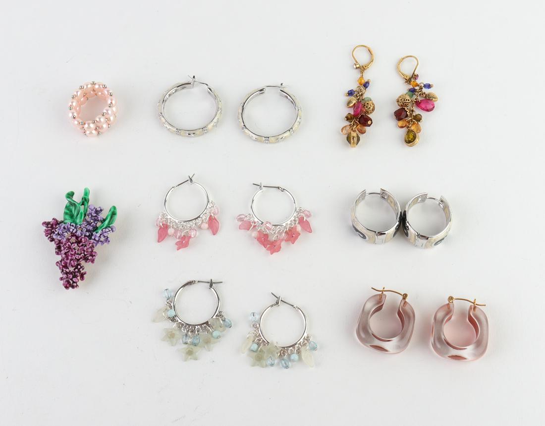 Misc. Costume Jewelry, Incl. Earrings, Brooch (1 of 7)