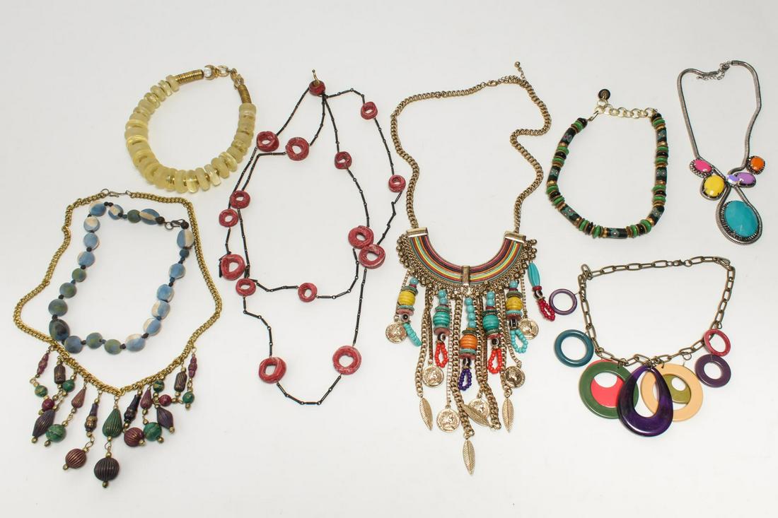 Woman's Colorful Costume Jewelry Necklaces, 8 Pcs (1 of 9)