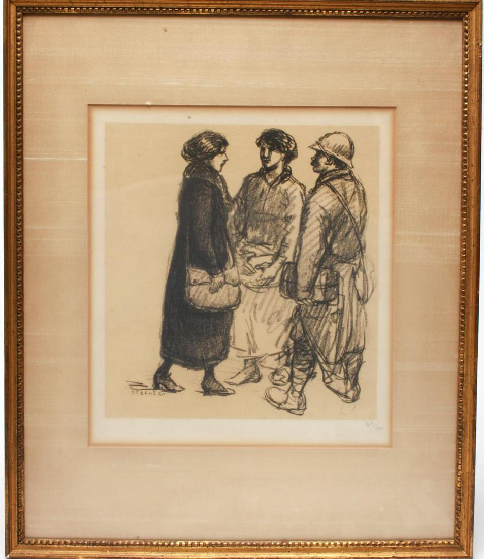 Steinlen Women with Soldier Lithograph (1 of 5)
