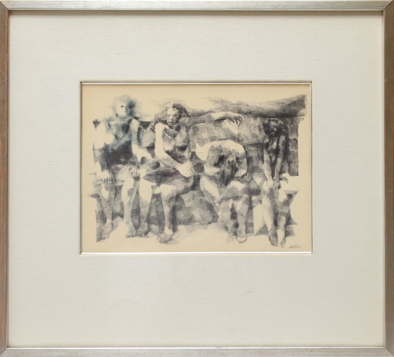 David Cottes Figures Pen on Illustration Board (1 of 4)