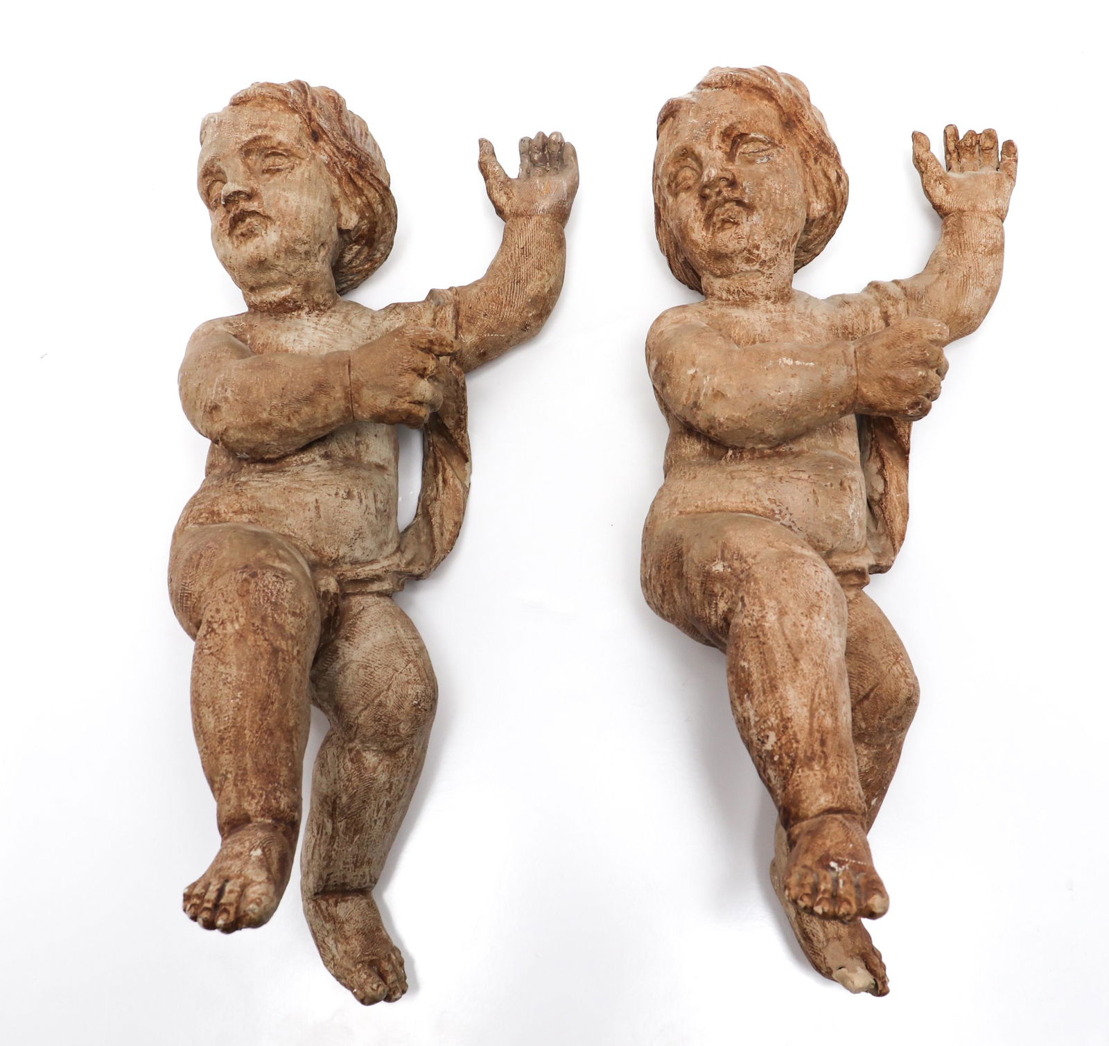 Continental Cast Concrete Cherub Sculptures, Pair (1 of 11)