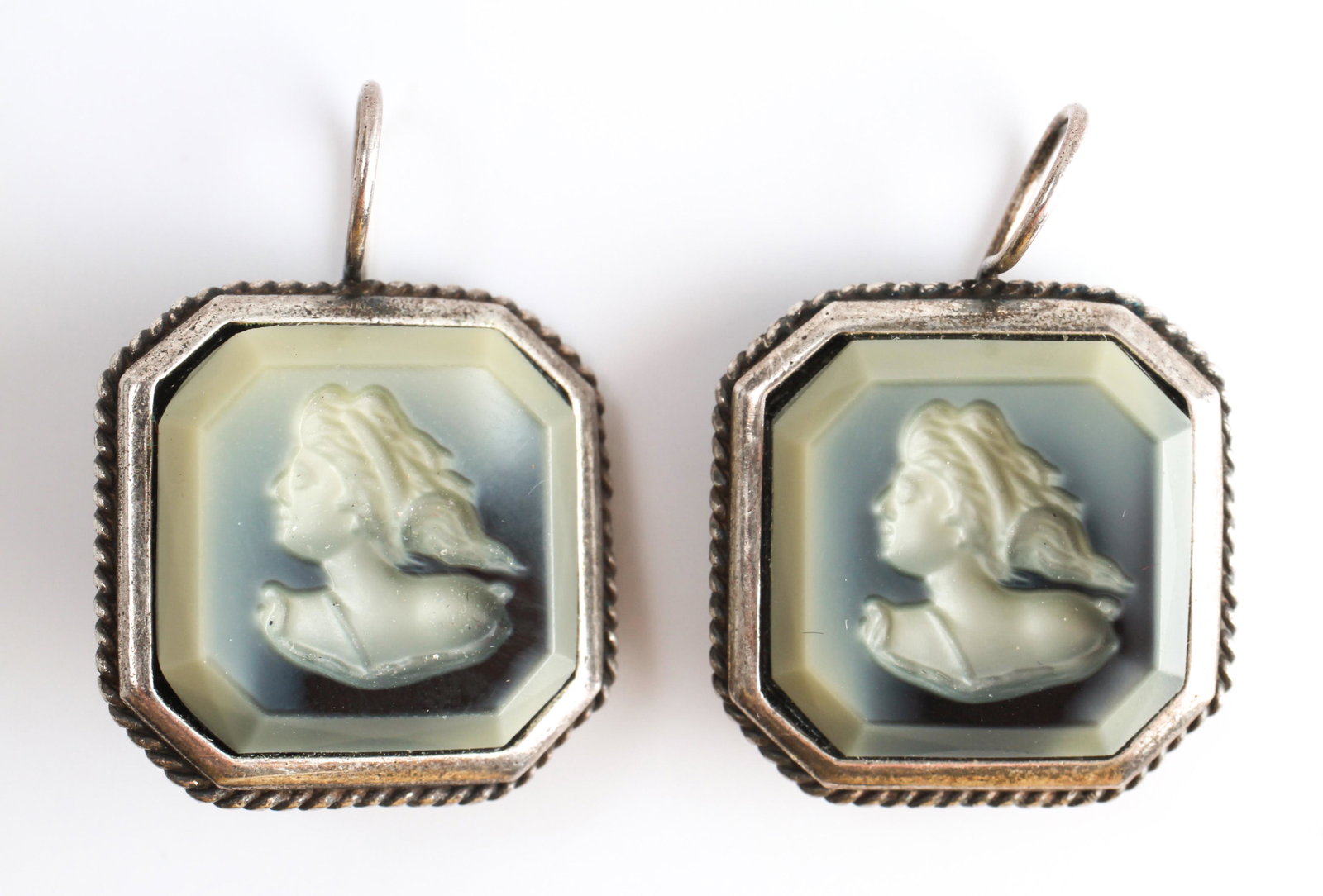 Extasia Intaglio Cameos & Silver-Tone Earrings, Pr (1 of 4)