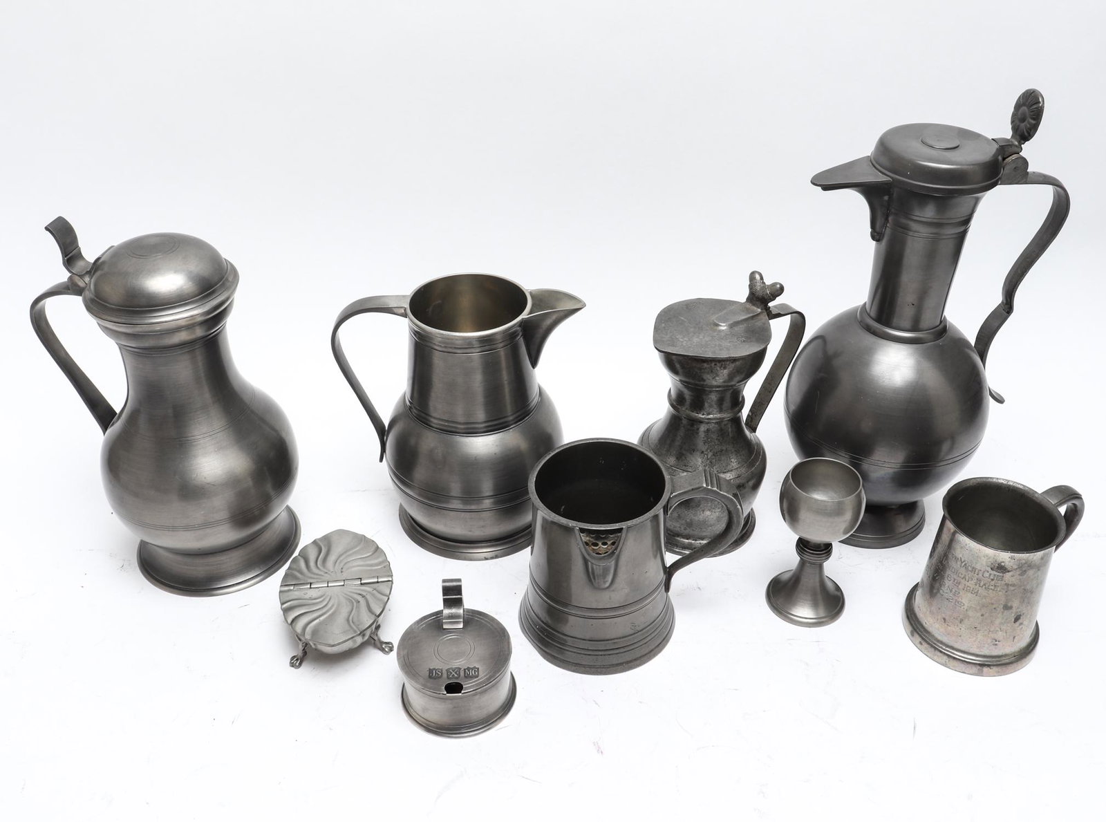 Pewter Article Assortment, Group of 9 Pieces (1 of 6)