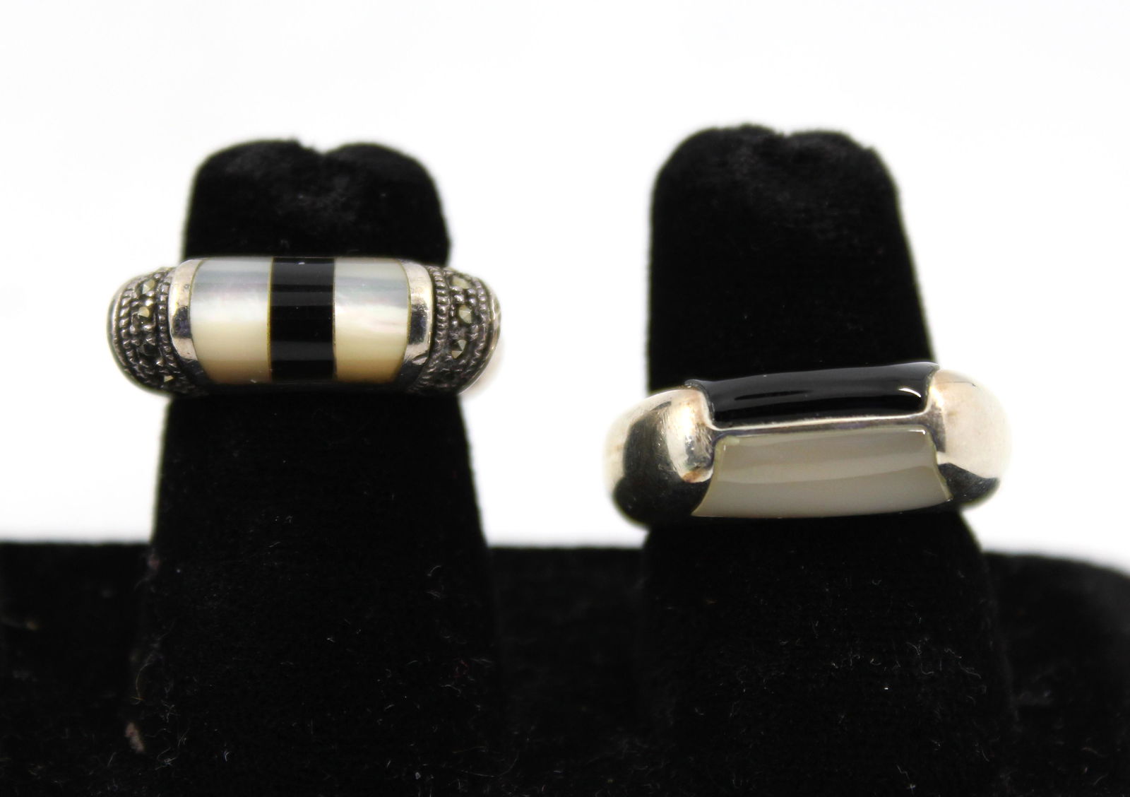 Silver, MOP, Marcasite, & Onyx Rings, 2 (1 of 8)