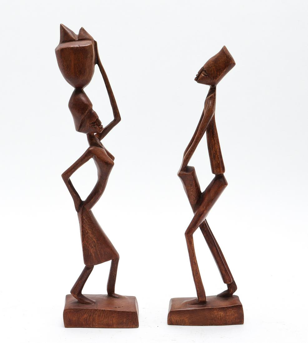 African Carved Wood Figural Sculptures, 2 (1 of 3)