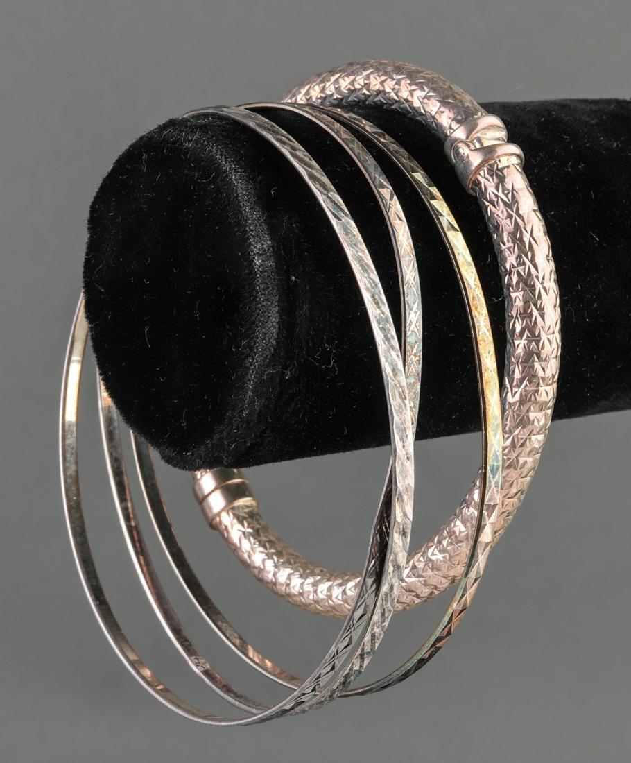 modern silver bangles
