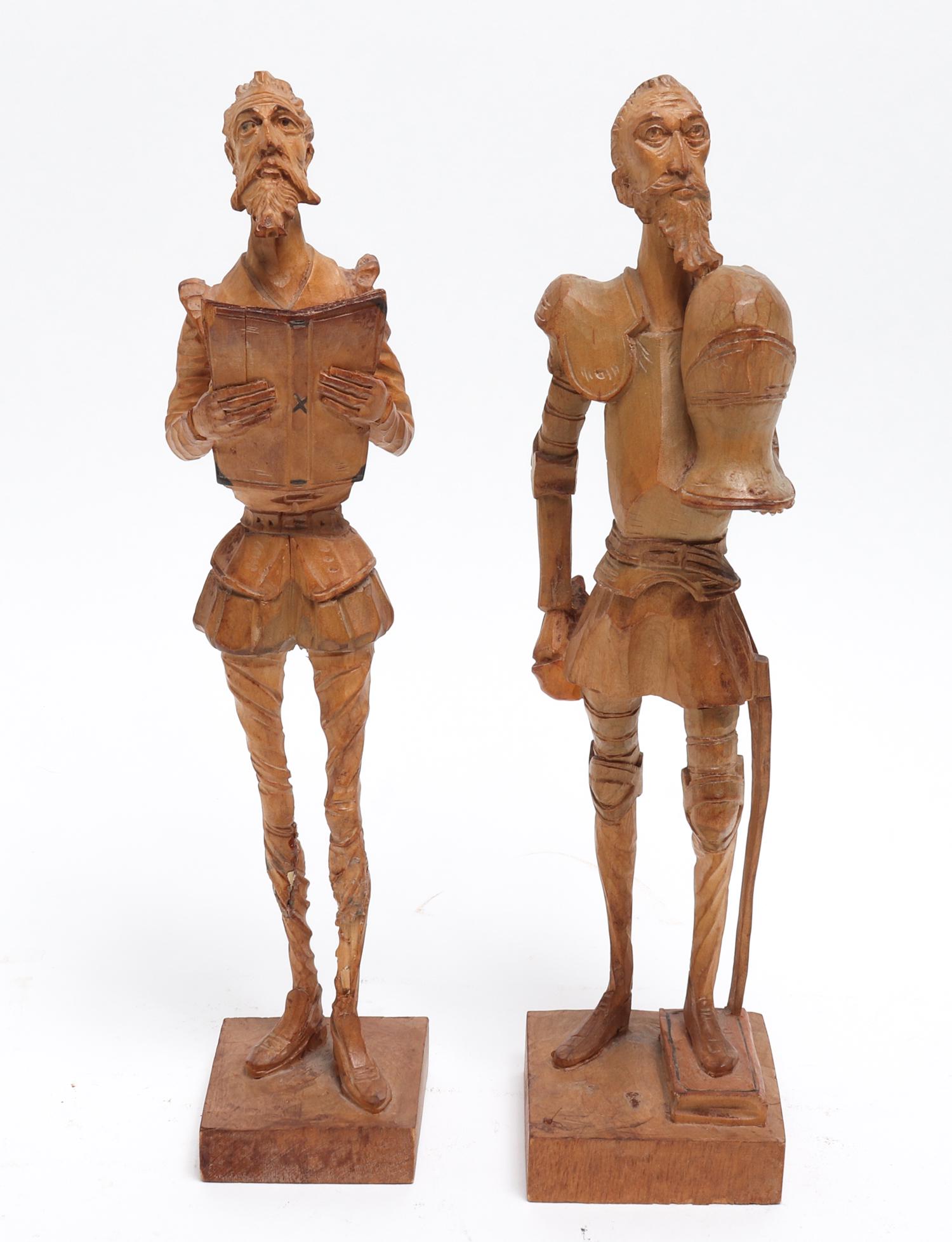 Carved Wood "Medieval Men" Figural Sculptures, 2 (1 of 4)