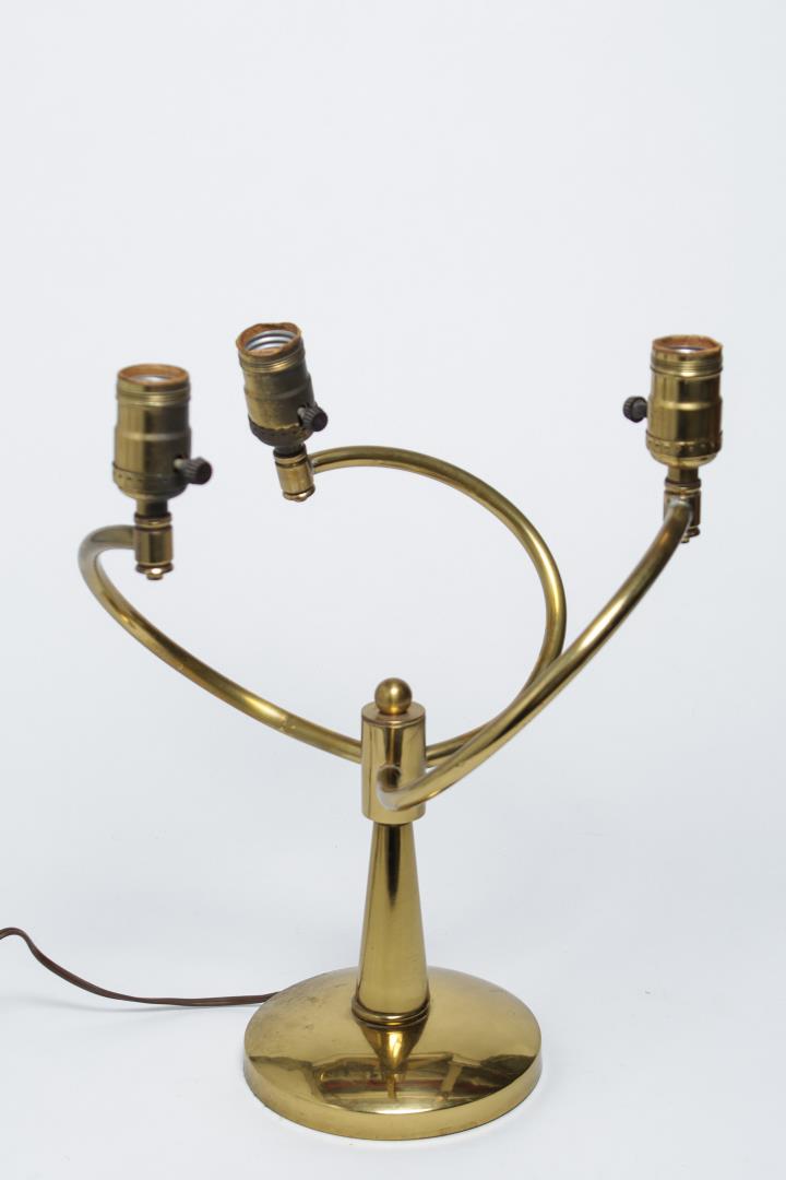 Brass Aerodynamic 3-Arm Table Lamp (1 of 3)