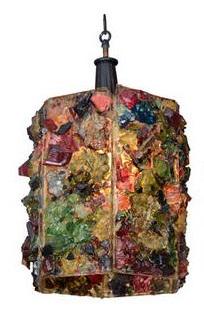 Mid-Century Multicolor Resin Pendant Light, Pair (1 of 2)