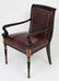 Empire Style Leather and Carved Wood Armchairs, Pr - 3