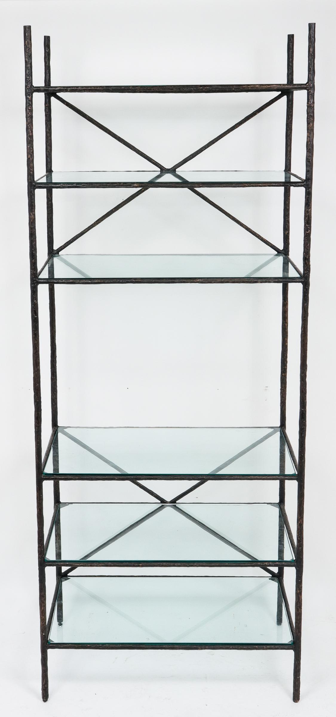 Giacometti Style Bronze & Glass 6 Tier EtagÃ¨re (1 of 7)