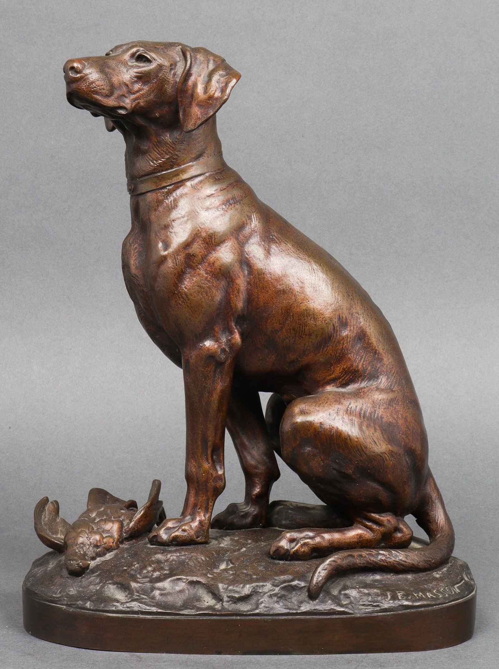 After J.E. Masson Bronze Hunting Dog Sculpture (1 of 8)