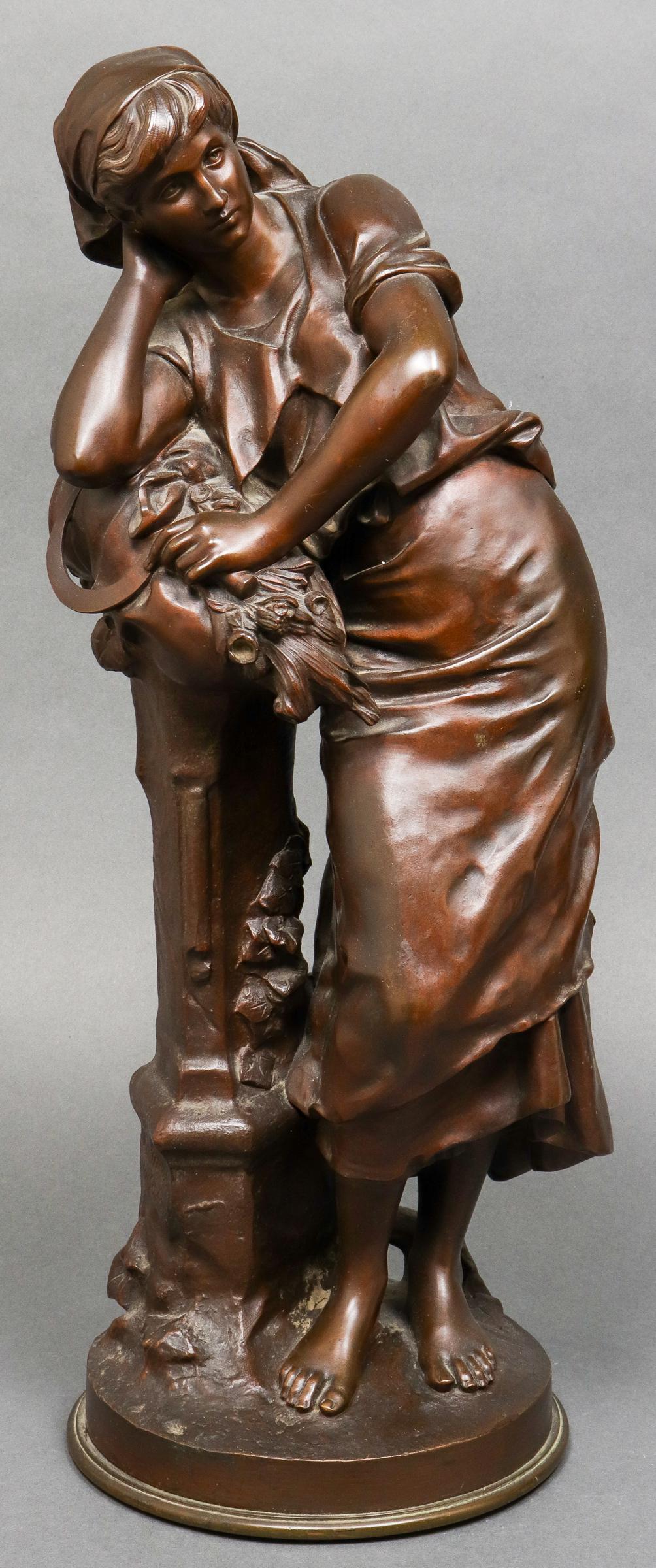 Mathurin Moreau Bronze Sculpture, Woman Resting (1 of 9)