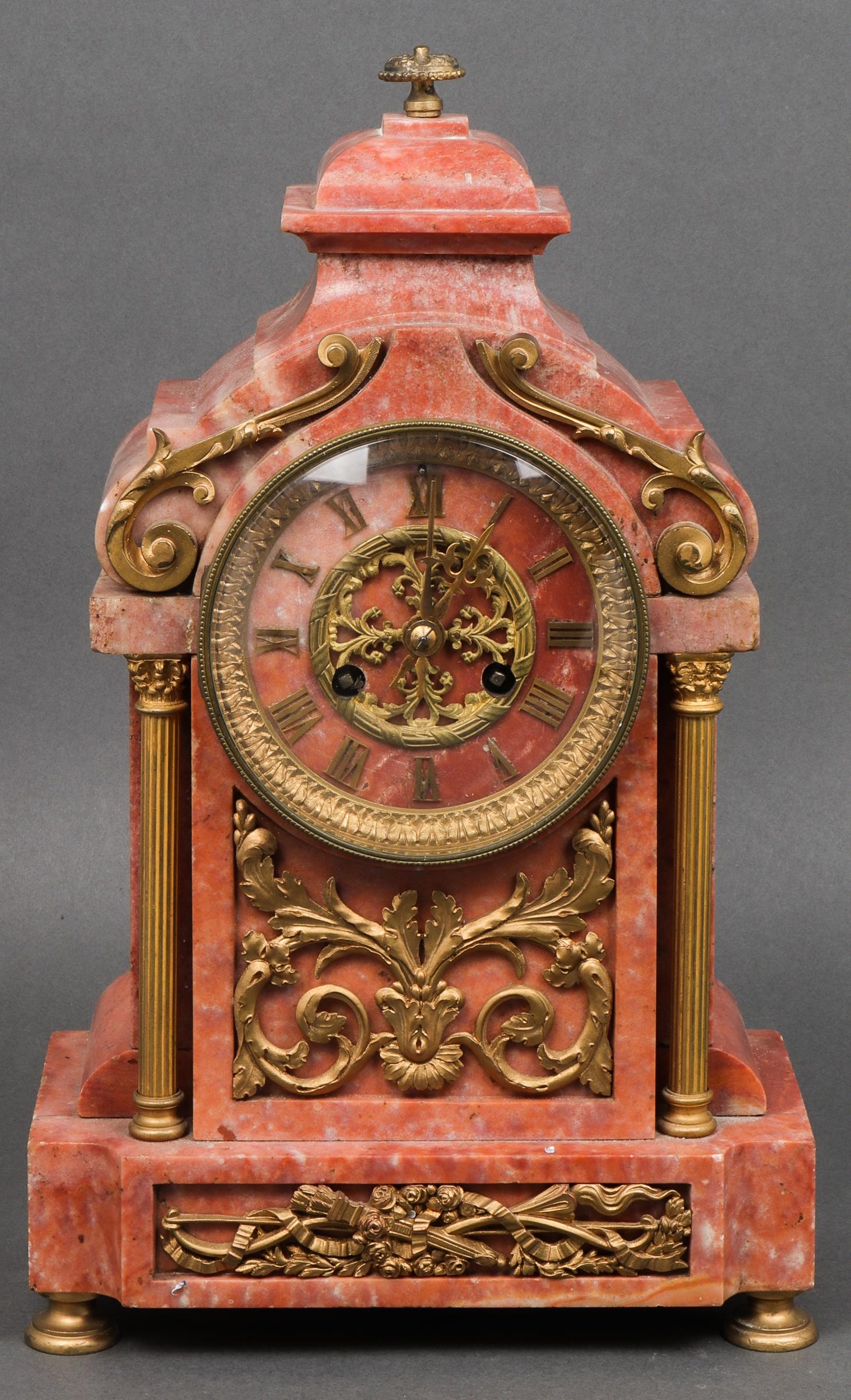 JLF French Ormolu Mounted Marble Mantel Clock (1 of 8)