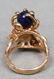 14K Yellow Gold Lapis Lazuli Floral Free-Form Ring - 4