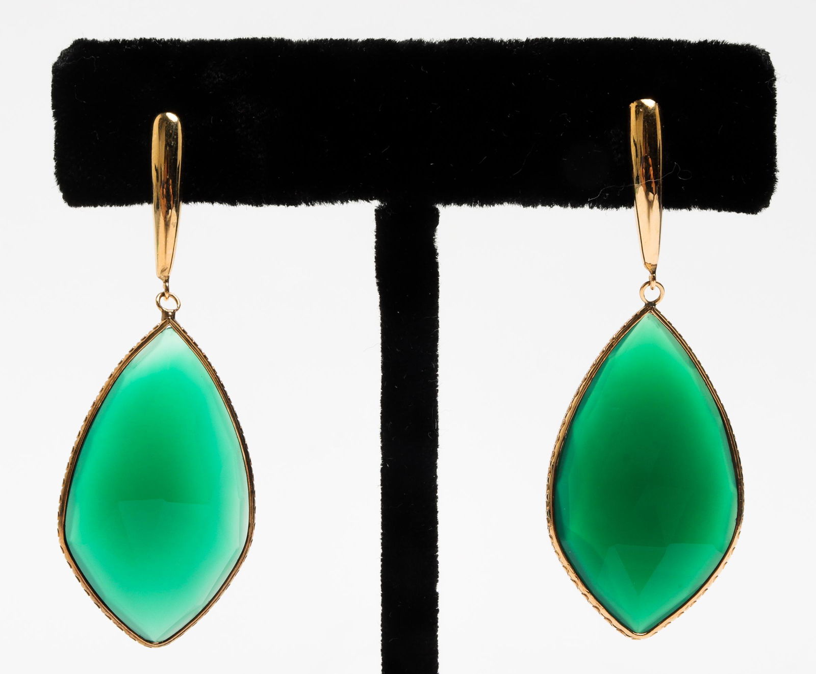 14K Yellow Gold & Green Quartz Earrings (1 of 3)