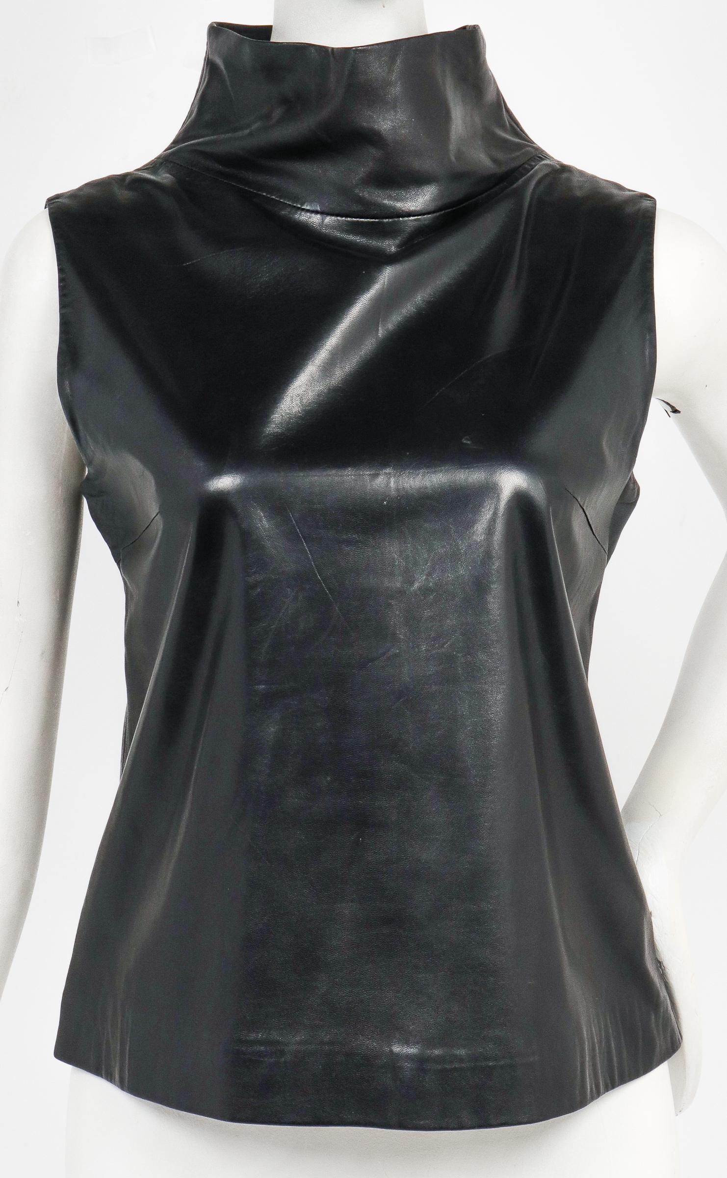 Burberry London Designer Leather Sleeveless Top (1 of 5)