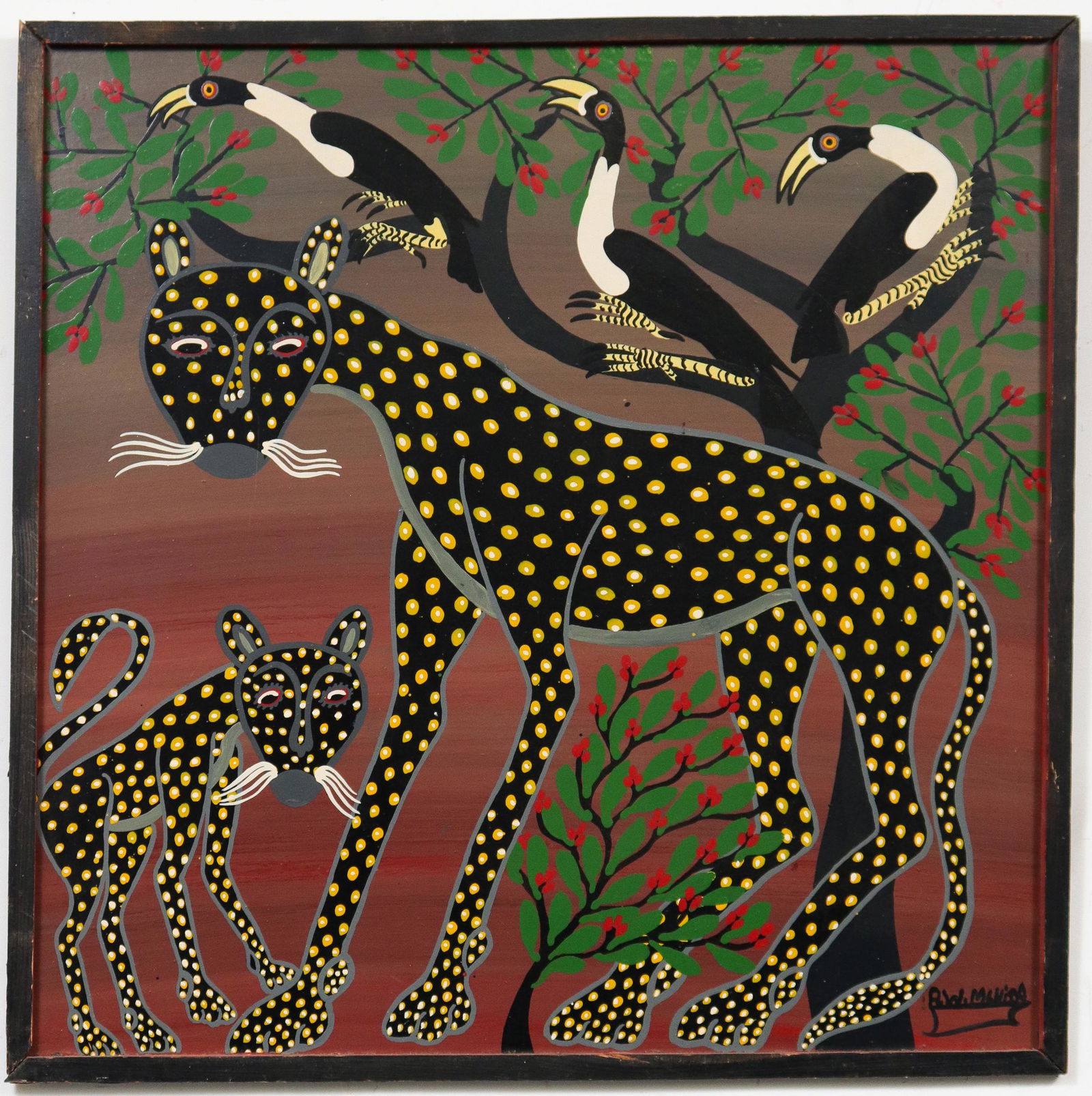 Illegibly Signed Tingatinga School Painting (1 of 6)