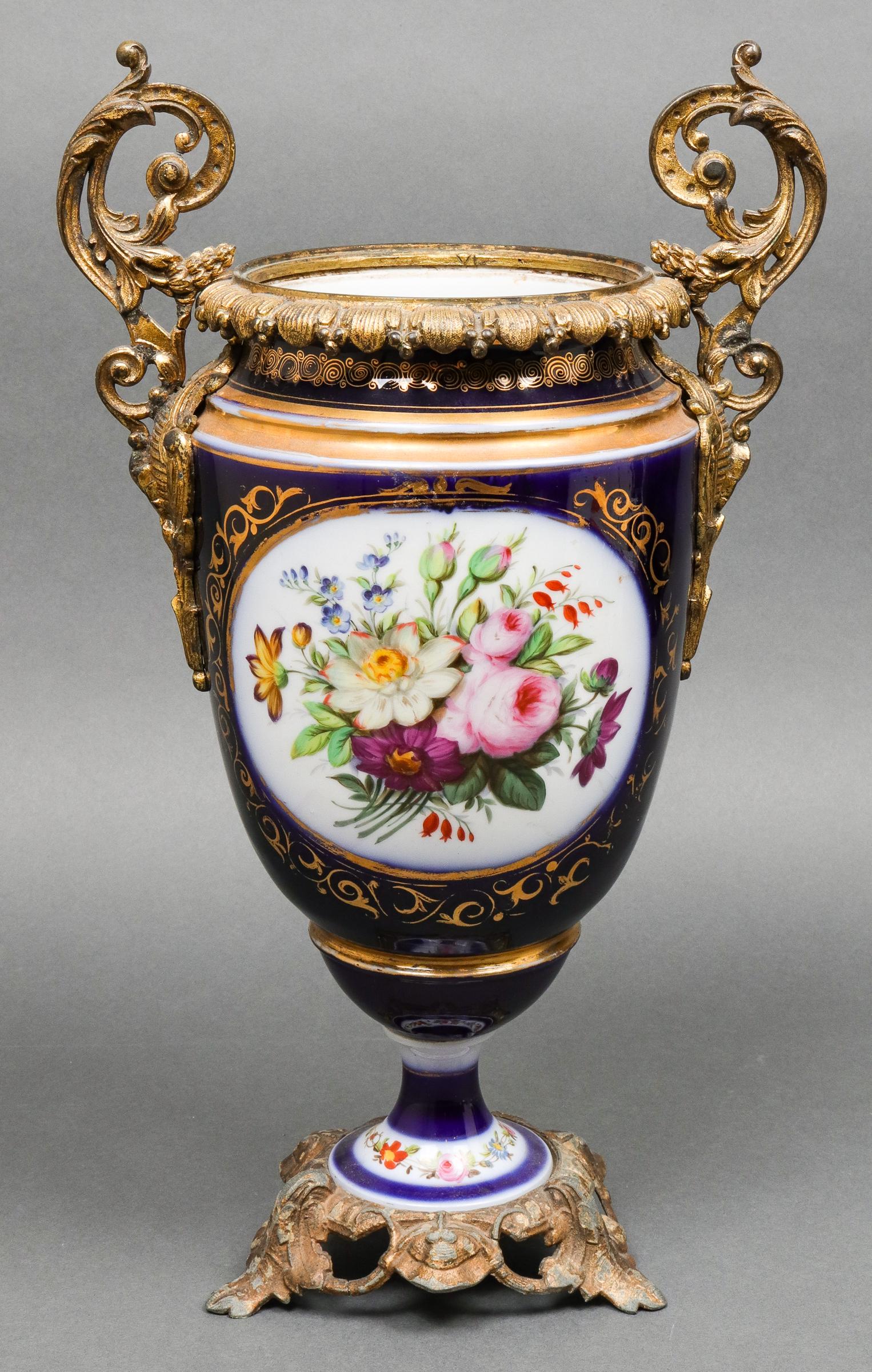 French Bronze Mounted Hand Painted Porcelain Urn (1 of 10)
