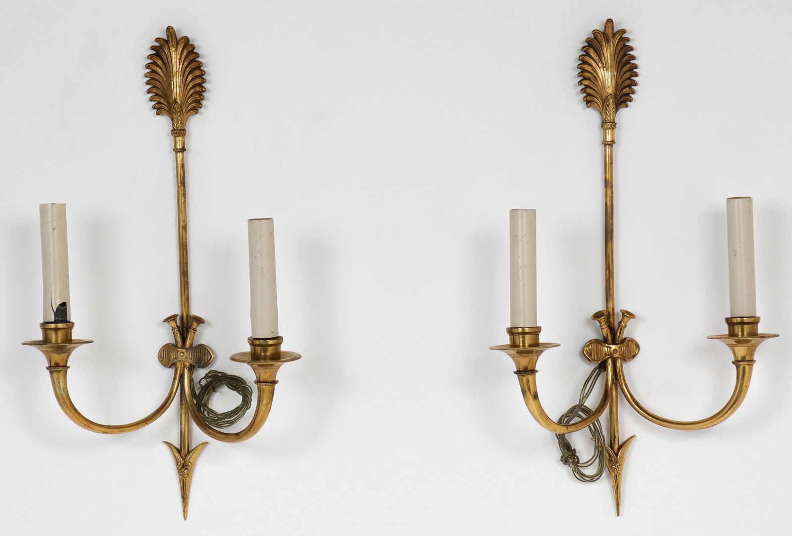 Two-Light Brass Arrow Wall Sconces, Pair (1 of 5)