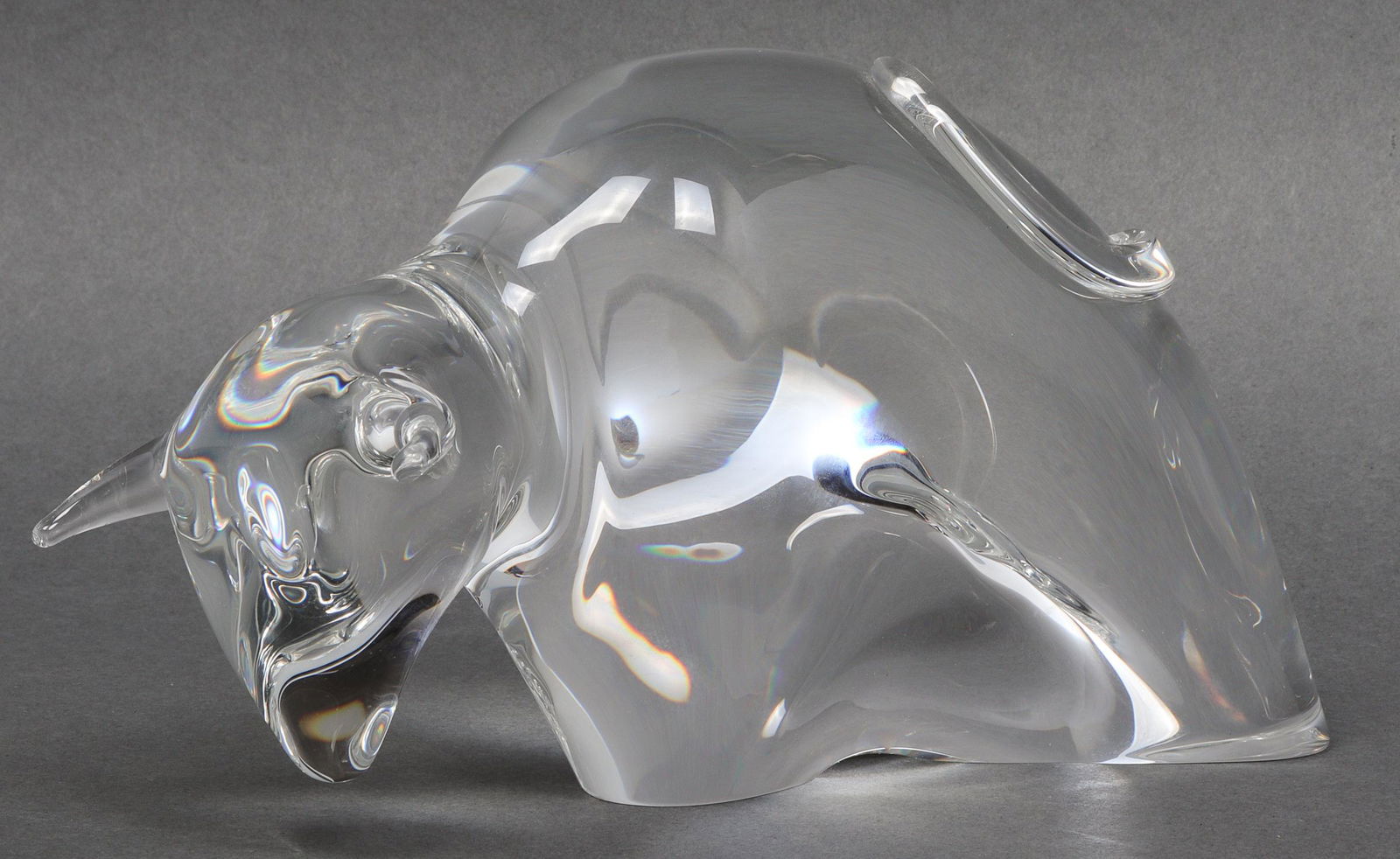 Steuben Crystal Figural Sculpture of a Bull (1 of 7)
