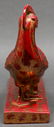 Zsolnay Modern Red Glaze & Gilt Ceramic Bird - 3