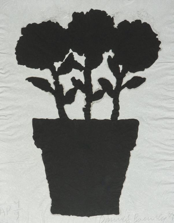 Donald Baechler "Flower Pot" Ink on Paper Print (1 of 5)