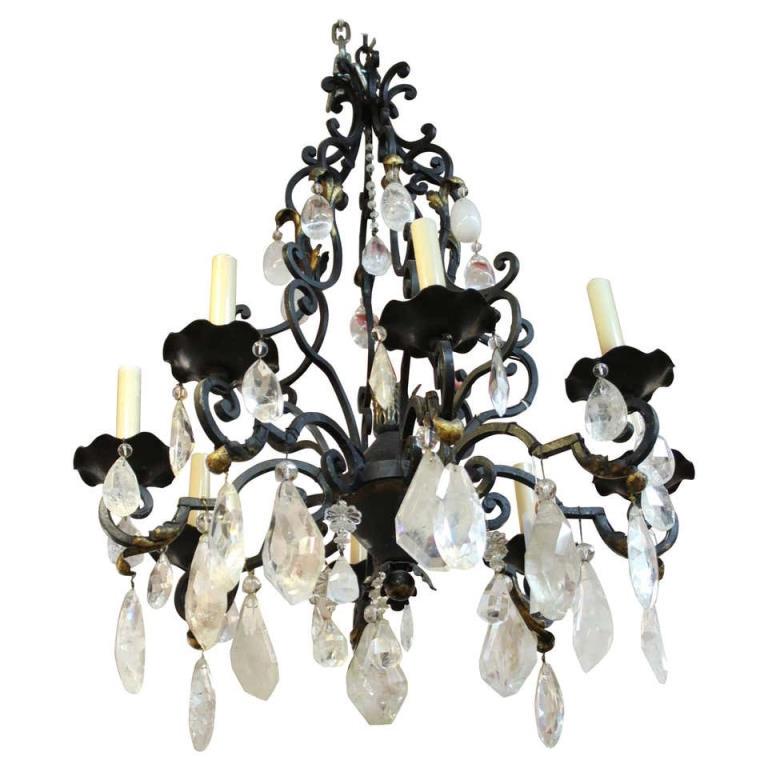 French Bronze & Rock Crystal Chandelier (1 of 11)