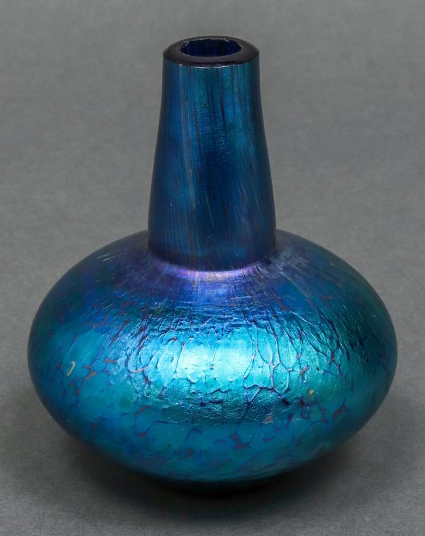 Loetz Papillion Cobalt Art Glass Bud Vase (1 of 4)