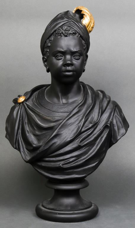 Ebonized Plaster Blackamoor Bust of a Woman (1 of 9)