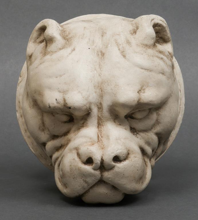 English Bulldog Head Plaster Wall Mount (1 of 7)