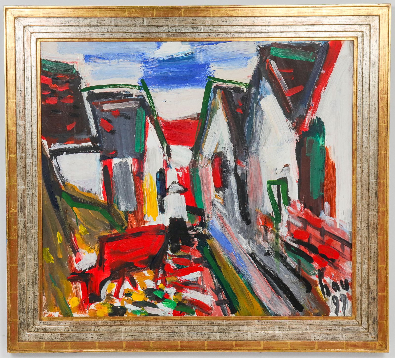 Tran Luu Hau Street Scene w Houses Oil on Canvas (1 of 6)