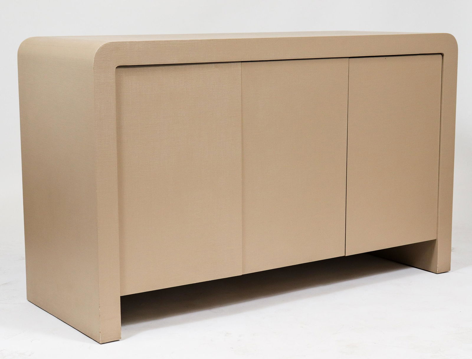 Karl Springer Style Modern Linen Wrapped Cabinet (1 of 8)