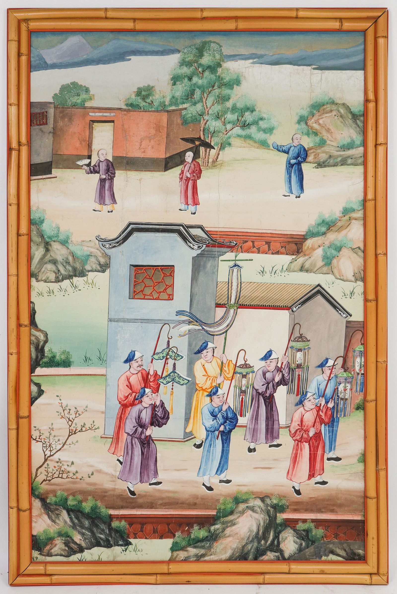 Antique Hand-Painted Chinese Large Wallpaper Panel (1 of 6)