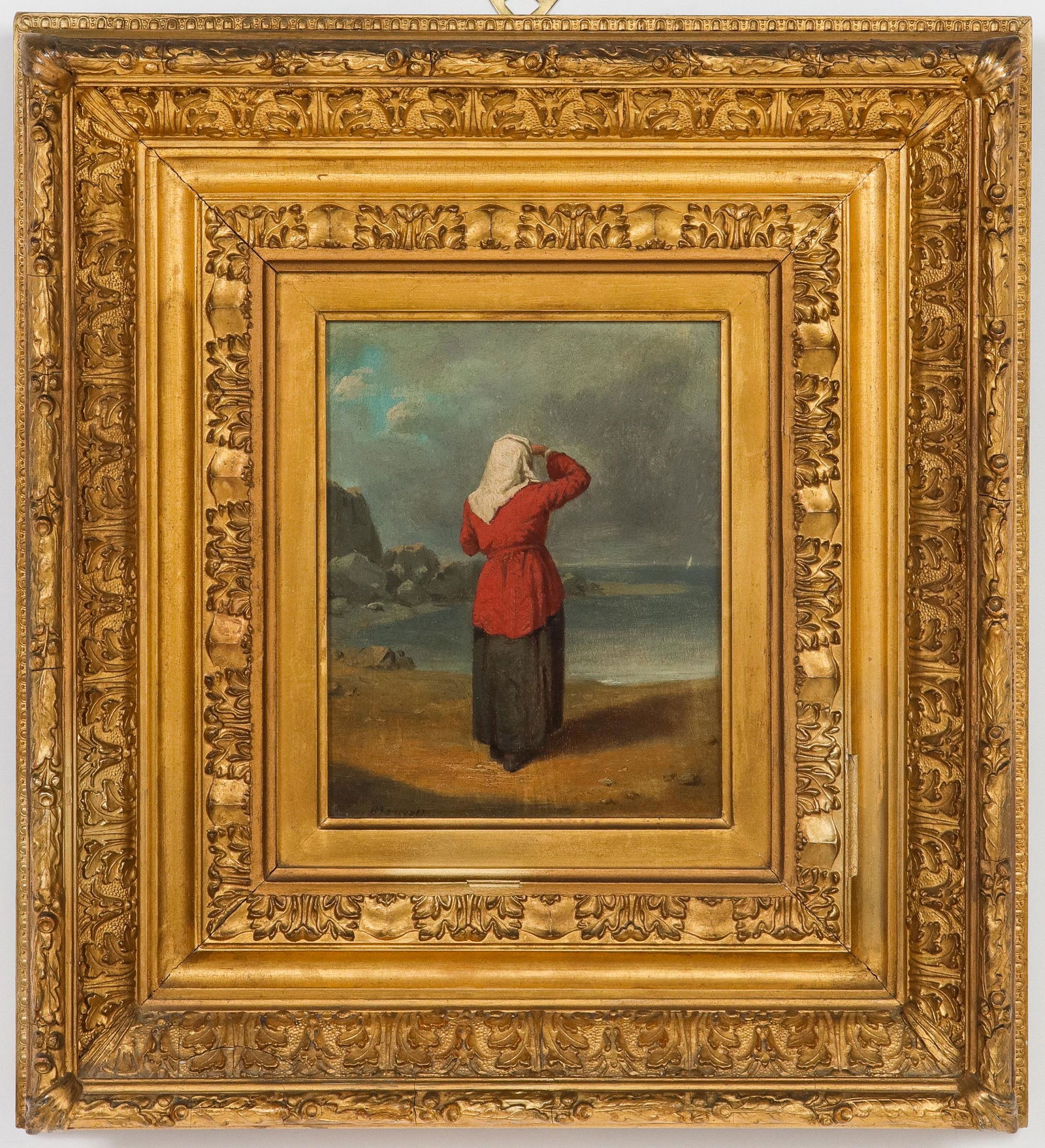 Charles F. Blauvelt "Woman on Shore" Oil on Board (1 of 5)