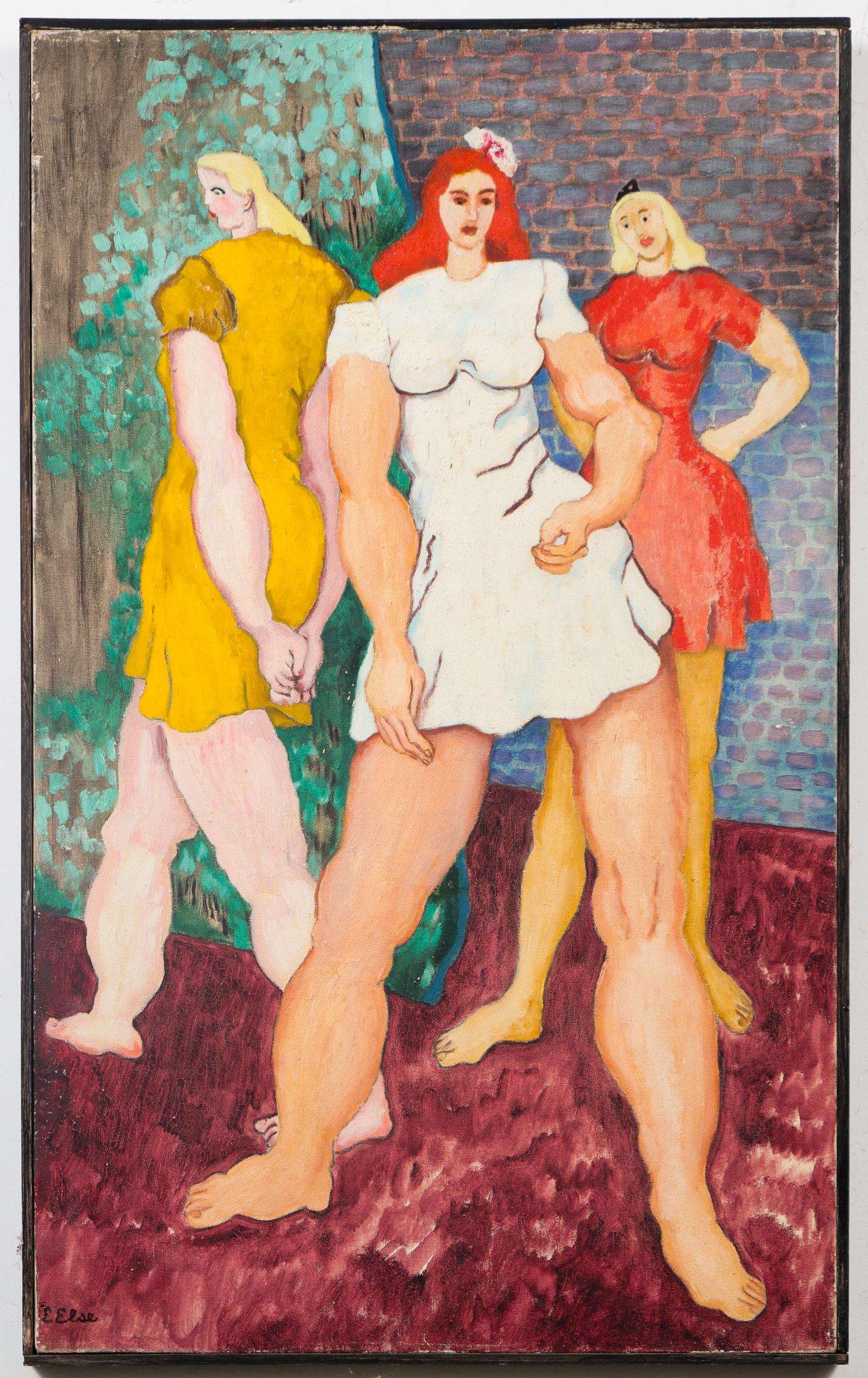 Ede-Else "Dancing Ladies" Oil on Canvas (1 of 5)