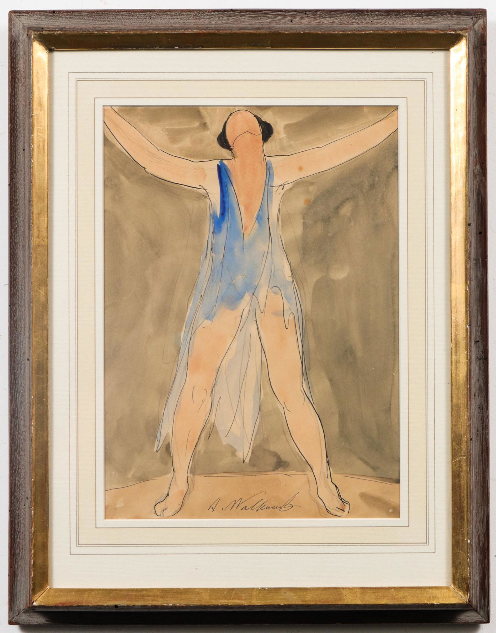 Abraham Walkowitz "Dancer" Watercolor on Paper (1 of 5)