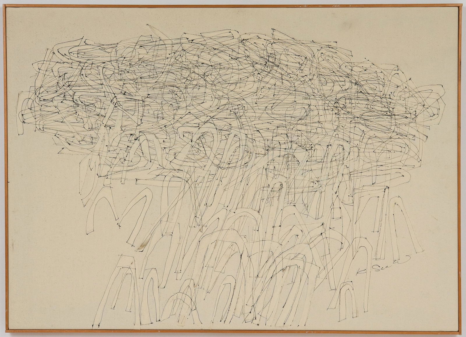 Kyoko Suchi Japanese Abstract Sumi Ink on Canvas (1 of 6)