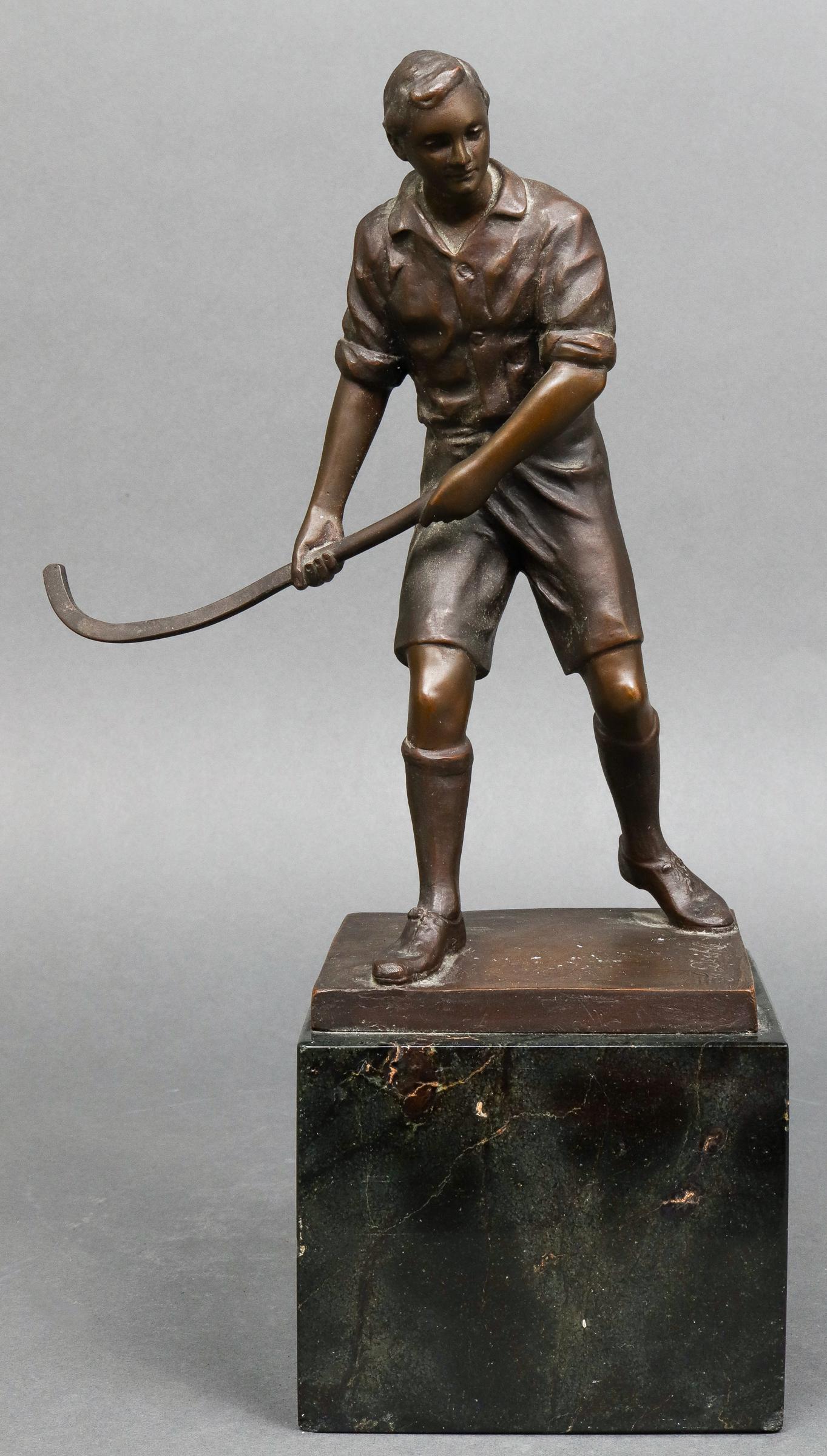 Gottlob Deihle Hockey Player Bronze Sculpture (1 of 8)