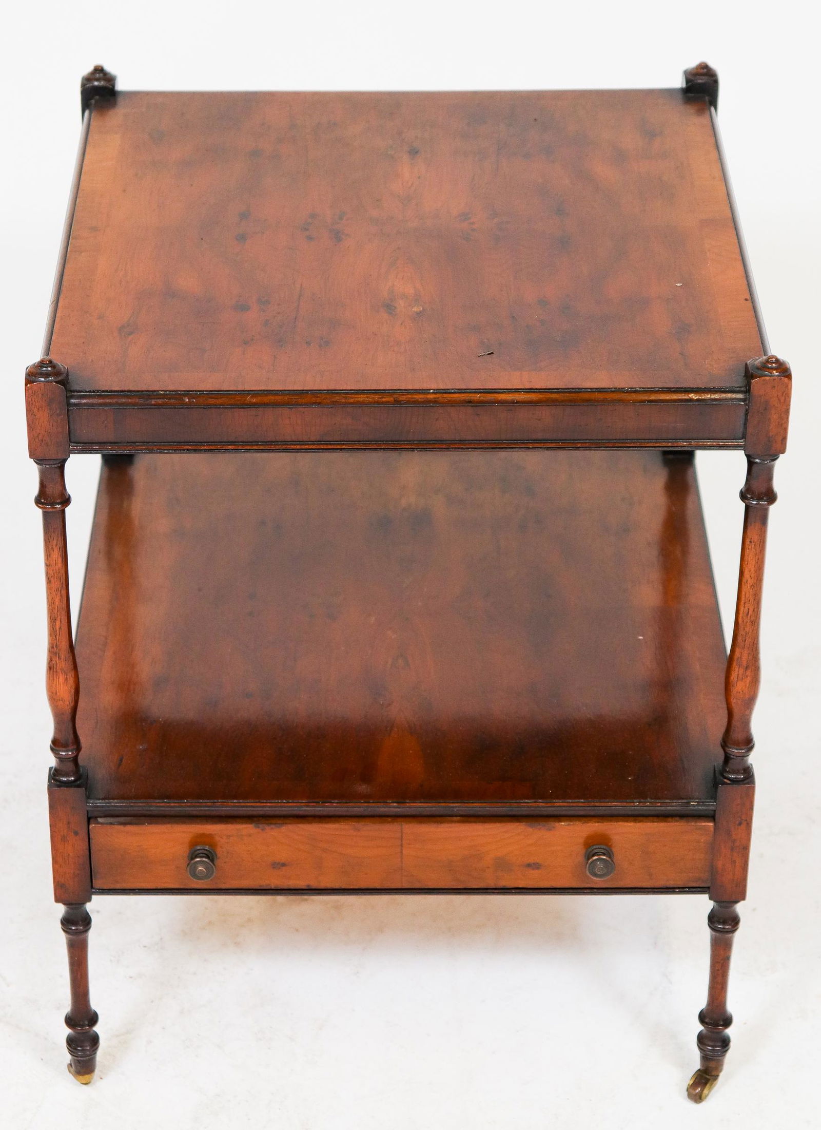 Regency Burlwood Two-Tier End Table, Antique (1 of 4)