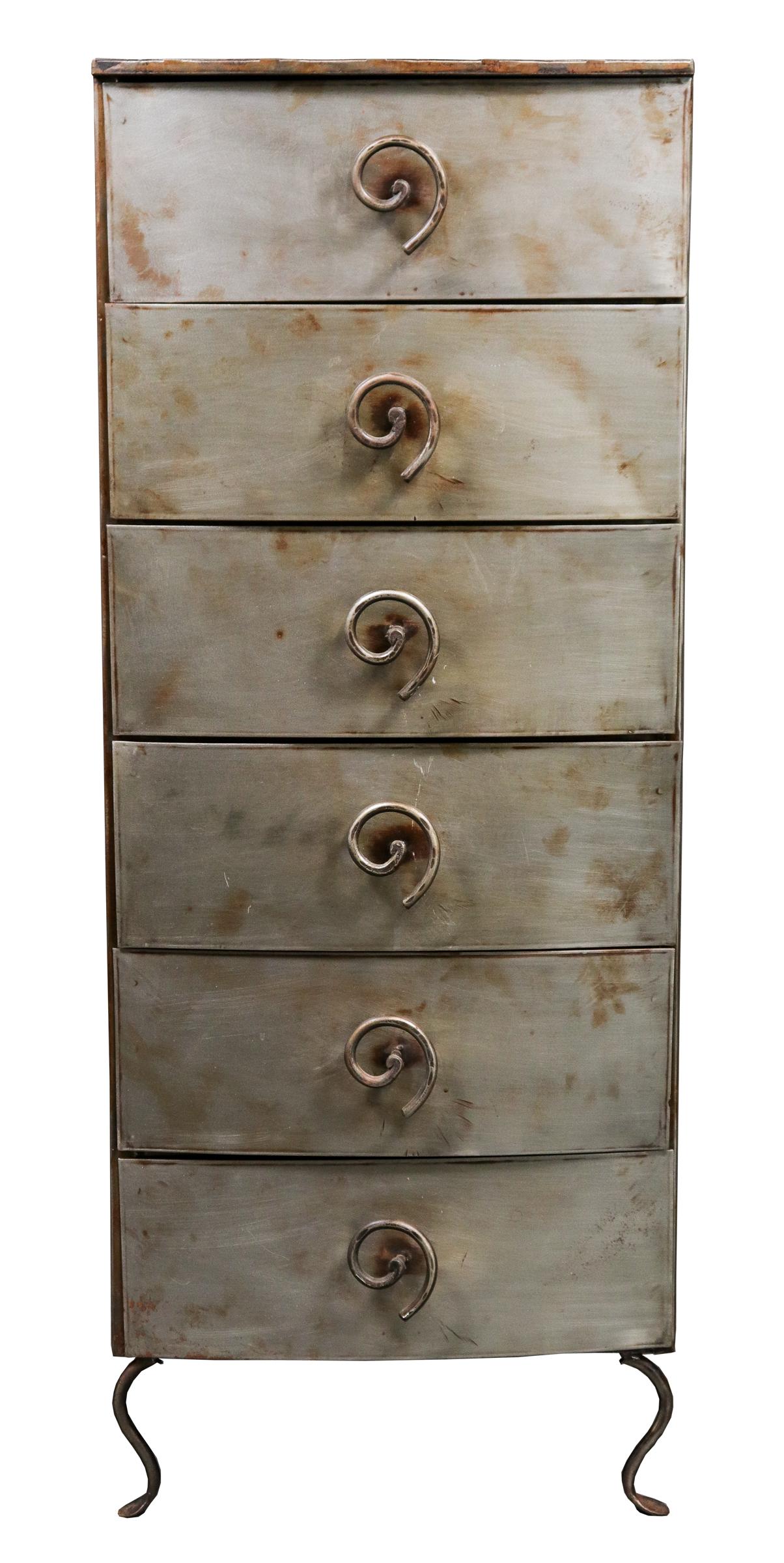 Modern Industrial Brushed Metal Cabinet (1 of 4)