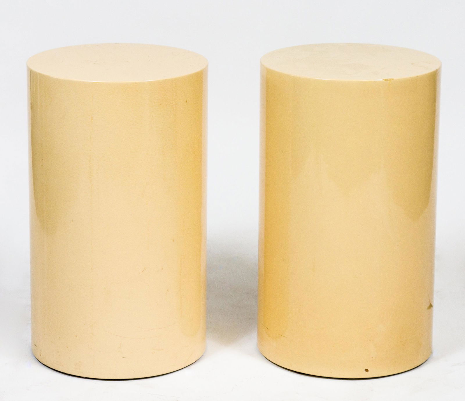 Intrex Furniture Cream Lacquered Tables, Pair (1 of 4)